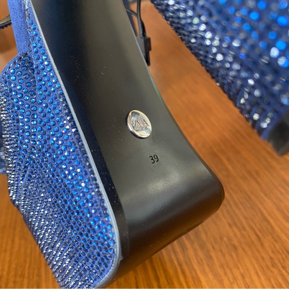 Zara rhinestone platform heels blue crystals - Picture 8 of 10